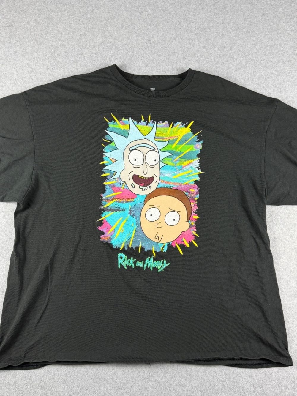 Rick and Morty T-Shirt 3X Black Ripple Junction Adult Swim Psychedelic Graphic